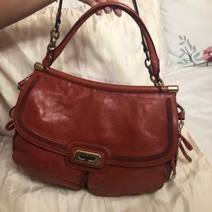 Authentic Coach leather and suede shoulder bag